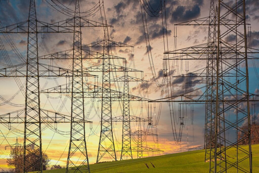 electricity, electricity pylons, nature